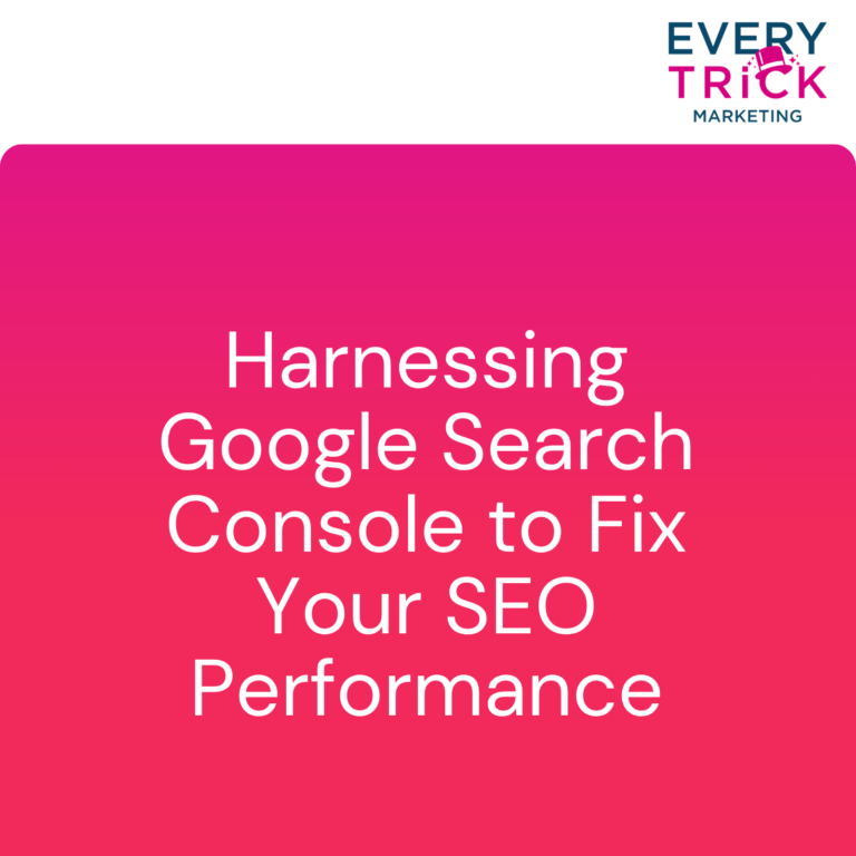 A slide introducing Harnessing Google Search Console to Fix Your SEO Performance