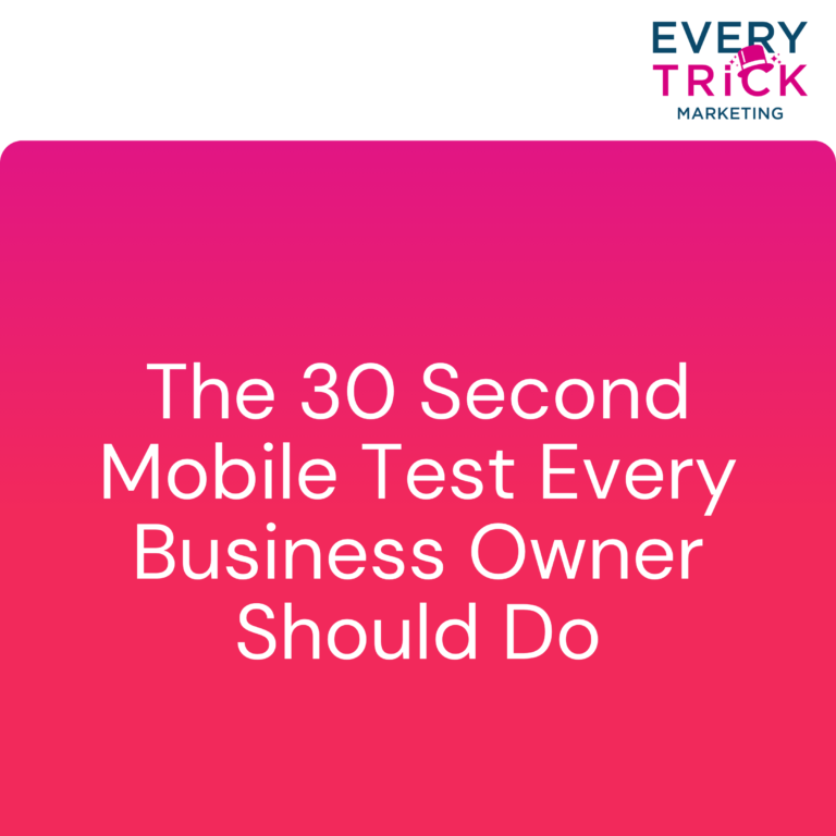 A slide introducing The 30 Second Mobile Test Every Business Owner Should Do